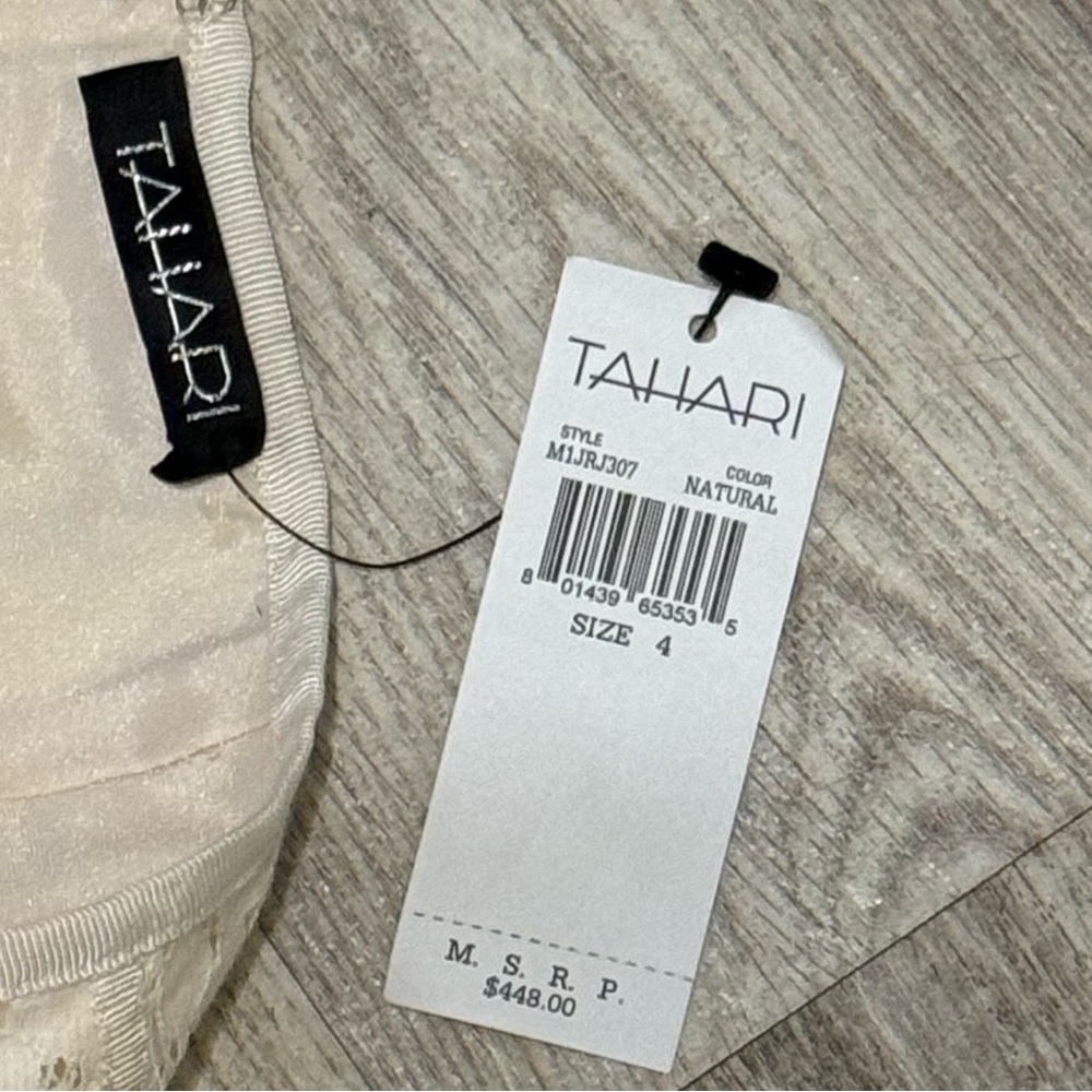 NEW WITH TAGS TAHARI COLLECTION $448 Cream Eyelet Lace Cotton Pleated Skirt SZ 4 - Picture 2 of 14